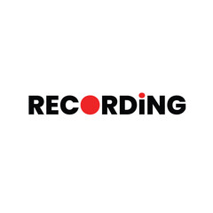 Logo letter recording  unique design minimalist with blank background