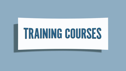 Training Courses. A card isolated on blue background.