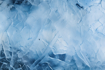 Fototapeta premium Processed collage of blue cold cracked ice surface texture. Background for banner, backdrop