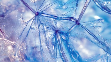 Estructura abstracta en colores azul y transparente
