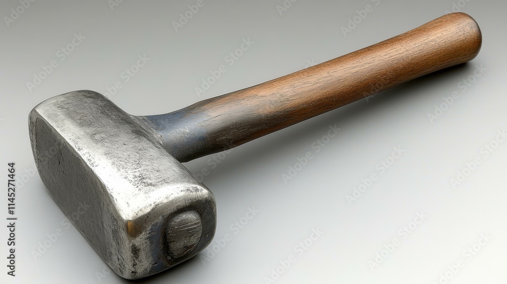 Poster diy tools hammer tool for driving nails and breaking or shaping objects isolated solo on plain backg
