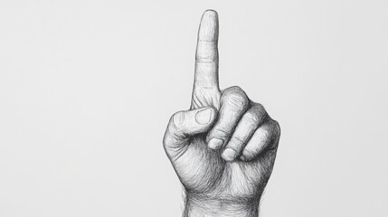 A hand with an index finger raised, symbolizing a message or importance in a minimalist style.