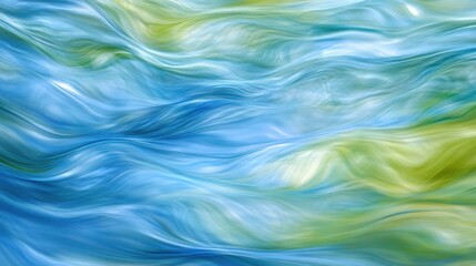 Abstract Blue Green Swirling Wave Pattern Design