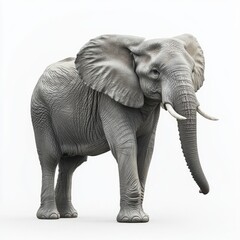 Fototapeta premium Elefante en fondo blanco