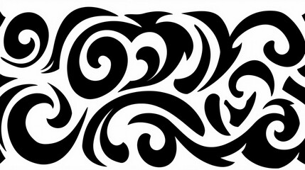 Abstract Black and White Swirling Design Pattern