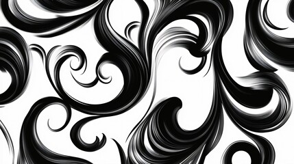 Fototapeta premium Abstract Black and White Swirling Wave Design