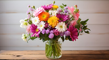 Exquisite Bouquet of Mixed Flowers Against a White Background: An Unforgettable Expression of Nature's Beauty