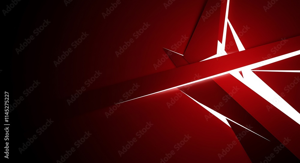 Aufkleber red abstract geometric design. dark background with modern shapes and lines. technology.
