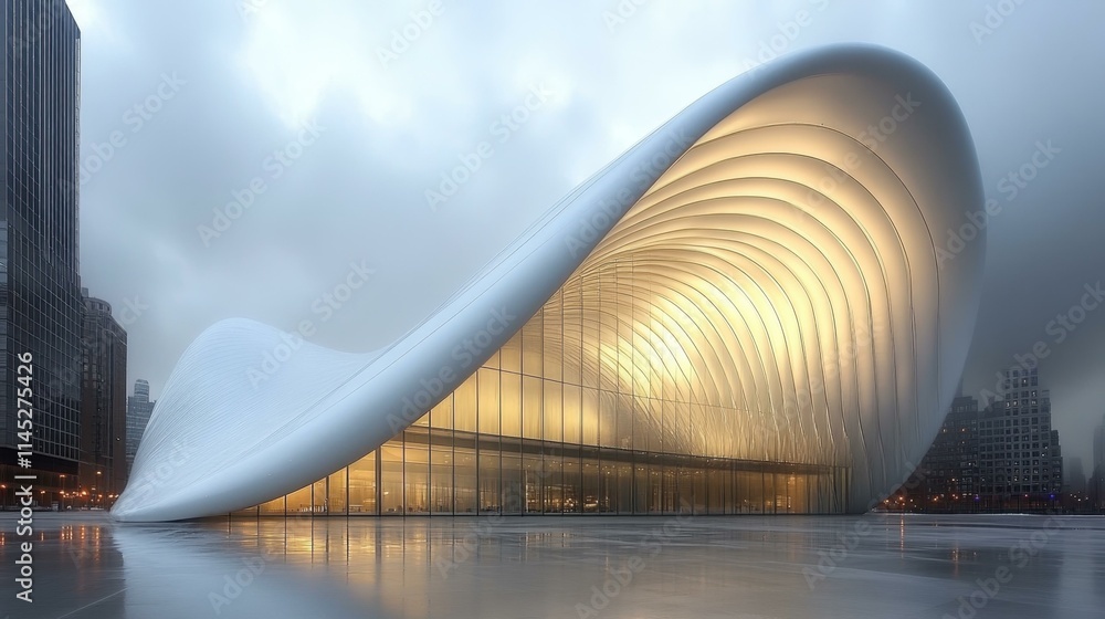Poster architecture abstract image contemporary structure abstract image one main object high quality very 