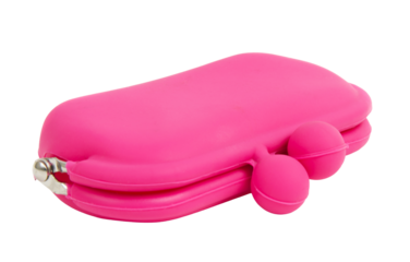 Small pink purse isolated