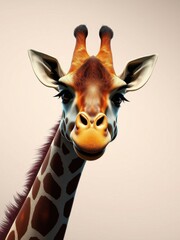 Obraz premium Giraffe making a funny face with one eyebrow raised, lively animation, comical expression, sly eyes