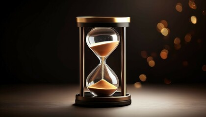 hourglass on black background