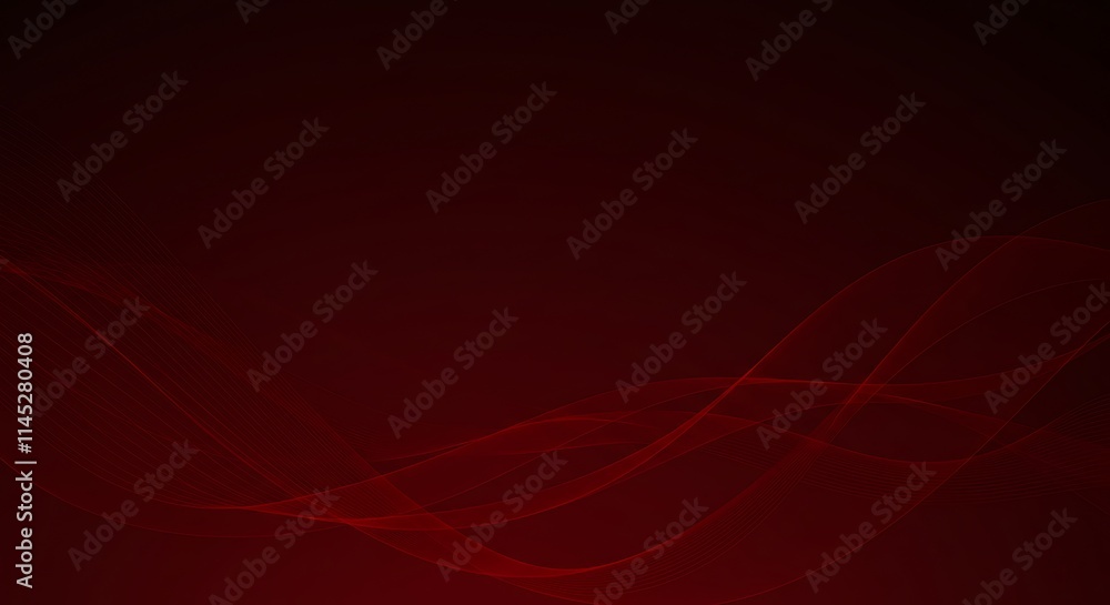 Poster dark red abstract graphic design. intricate lines and curves create flowing waves. digital art backg