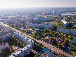 Top view of the city Orekhovo-Zuyevo. Russian Federation