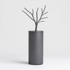 Obraz premium A Quirky Cylinder with Steel-Plated Branches and Futuristic Design