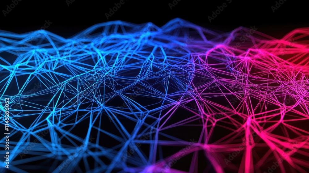 Poster dynamic abstract network visualization digital art technology abstract close-up connectivity concept