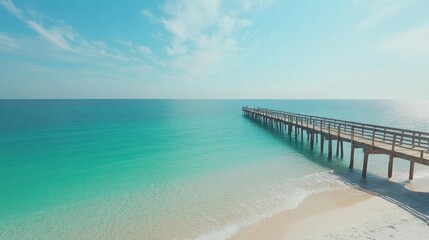 Obraz premium Imagen de un muelle sobre el mar en una playa
