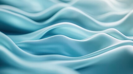 Obraz premium Abstract Blue Silk Fabric Waves Flowing Softly