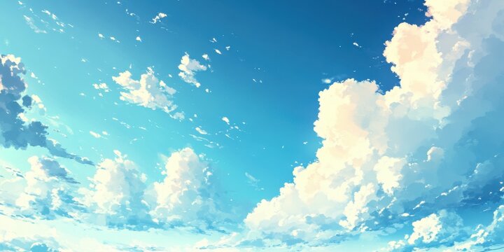 Paisaje de nubes en cielo azul