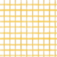 シームレス背景素材・フリーハンド格子柄イエローチェック