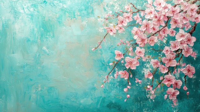 Pintura de flores de cerezo