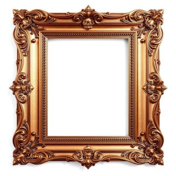 recommend clip art: Vintage ornate copper picture frame - isolated on white transparent background frame isolated frame border design background isolated