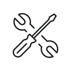 Repair tools thin line icons. Editable stroke and Perfect pixel on transparent background