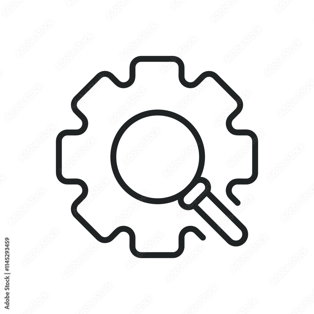Poster troubleshooting thin line icons. editable stroke and perfect pixel on transparent background