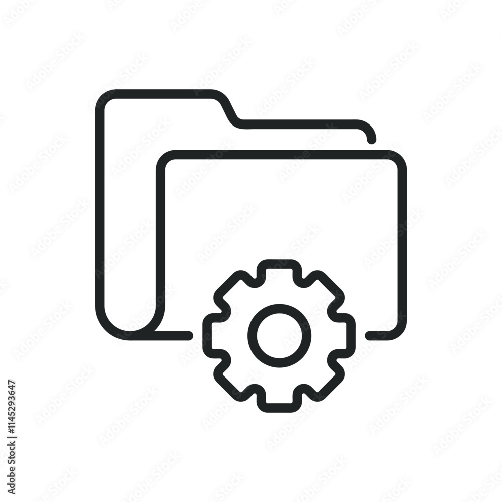 Aufkleber folder configuration thin line icons. editable stroke and perfect pixel on transparent background
