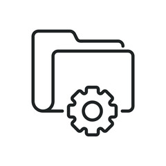 Folder configuration thin line icons. Editable stroke and Perfect pixel on transparent background