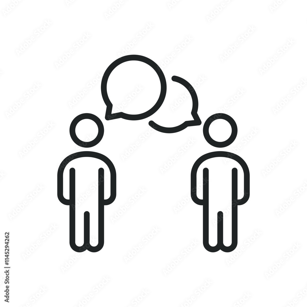 Poster discussion thin line icons. editable stroke and perfect pixel on transparent background