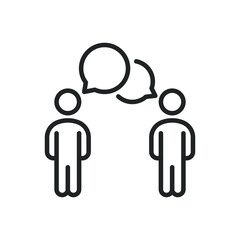 Discussion thin line icons. Editable stroke and Perfect pixel on transparent background