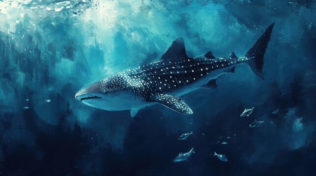 Tibur&oacute;n ballena en el oc&eacute;ano