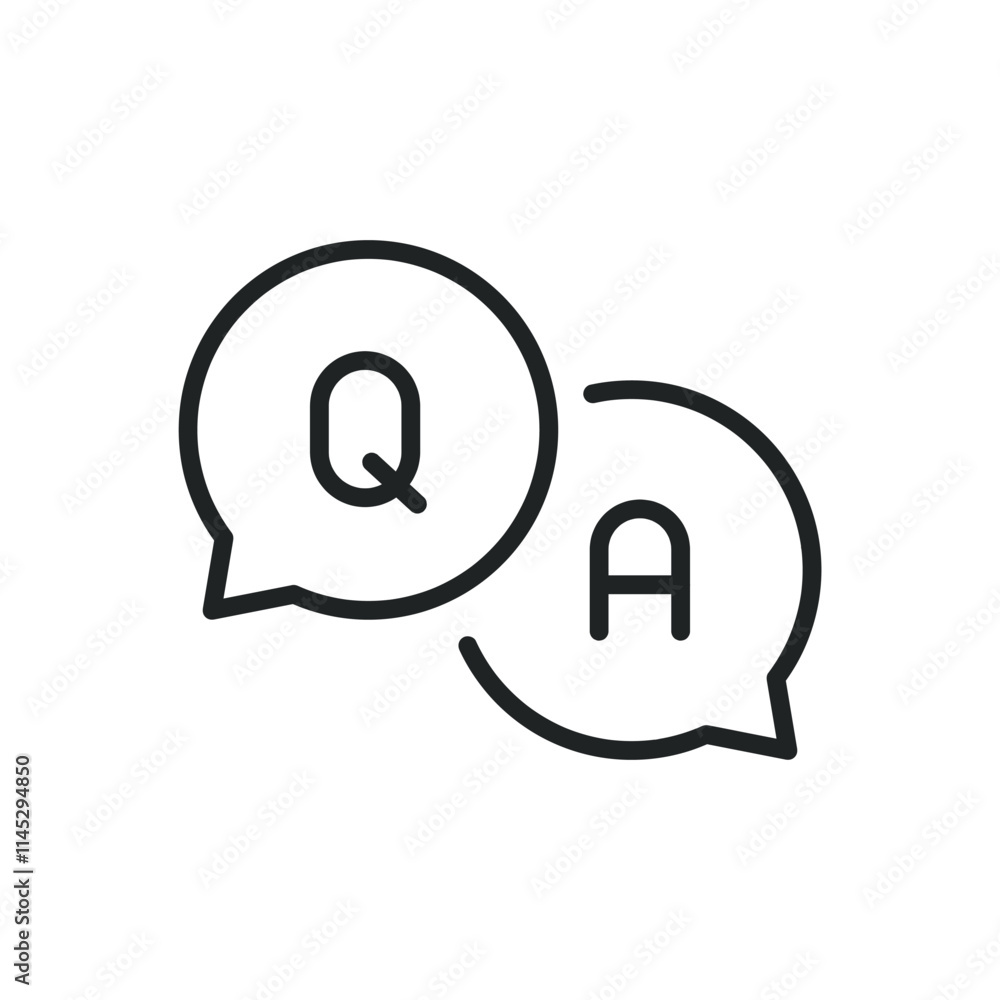 Poster ask question thin line icons. editable stroke and perfect pixel on transparent background