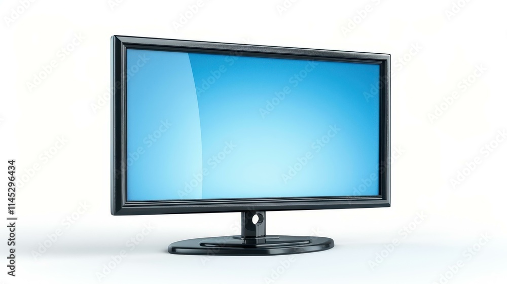Poster sleek and modern lcd monitor design, showcasing a side view with crisp lines, perfect for any worksp