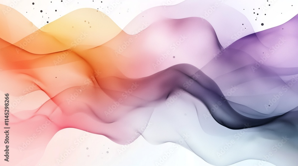 Aufkleber colorful abstract waves flowing gracefully through a soft gradient background