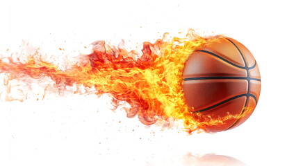 Fototapeta premium burning basketball isolated on a white background