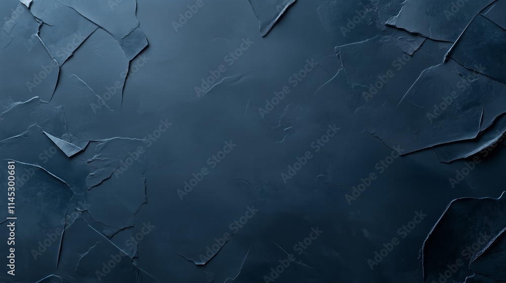 Poster dark textured surface with layered cracks resembling abstract art in a modern setting
