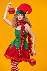 playful xmas elf girl