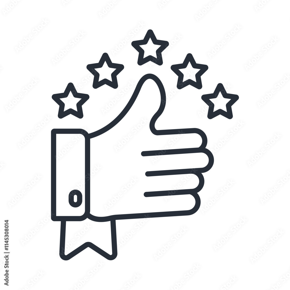 Poster satisfaction icon. vector.editable stroke.linear style sign for use web design,logo.symbol illustrat