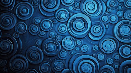Fototapeta premium Abstract Blue Swirling Circles Pattern Design