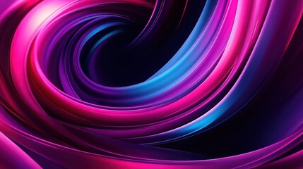 Abstract swirling vibrant pink and blue curves