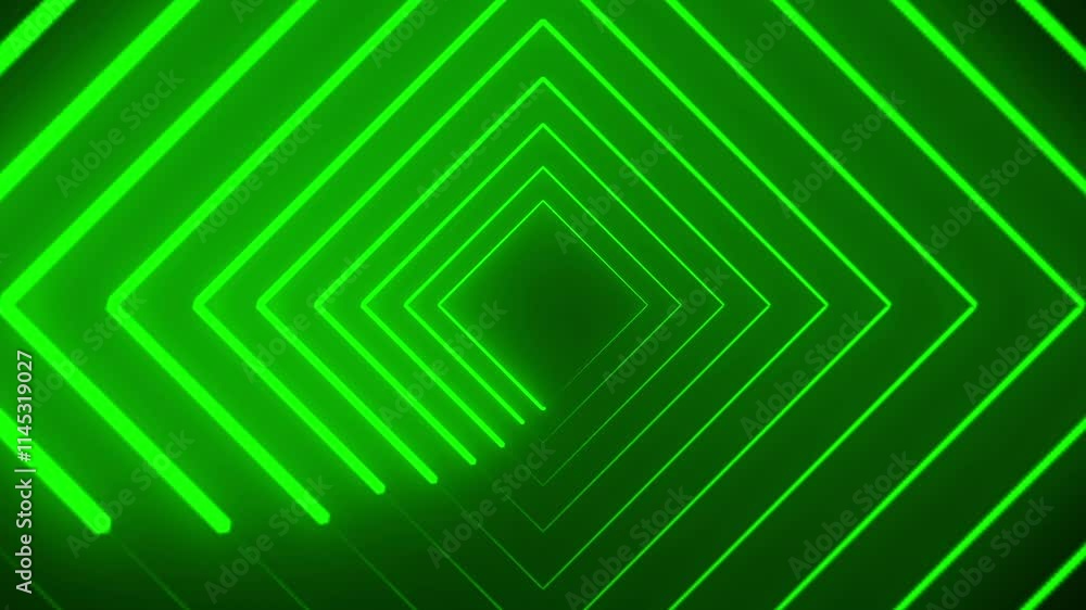 Poster neon glowing line. abstract lights animated on a abstraction neon lines moving screen.seamless loopi