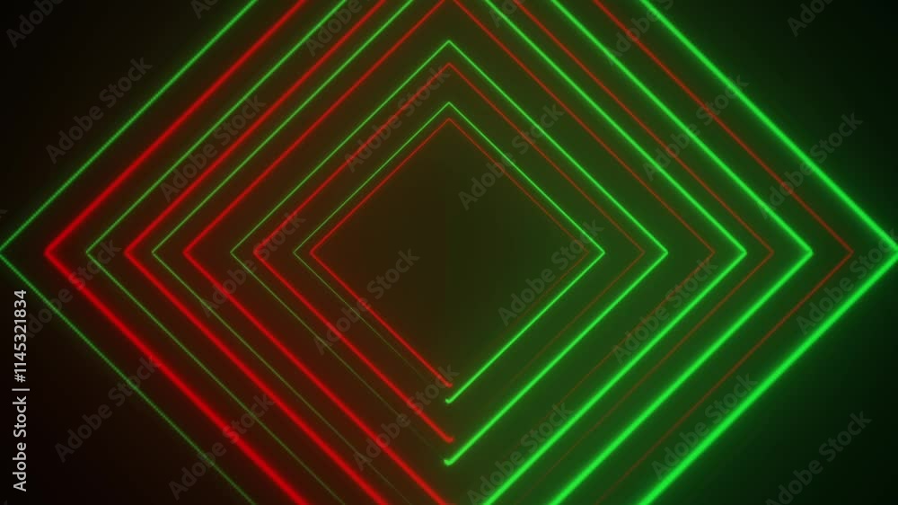 Poster neon glowing line. abstract lights animated on a abstraction neon lines moving screen.seamless loopi
