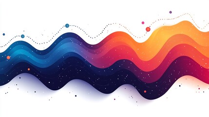 Colorful sleek graph line icon showing growth isolated on a transparent background ideal for business analytics or financial branding