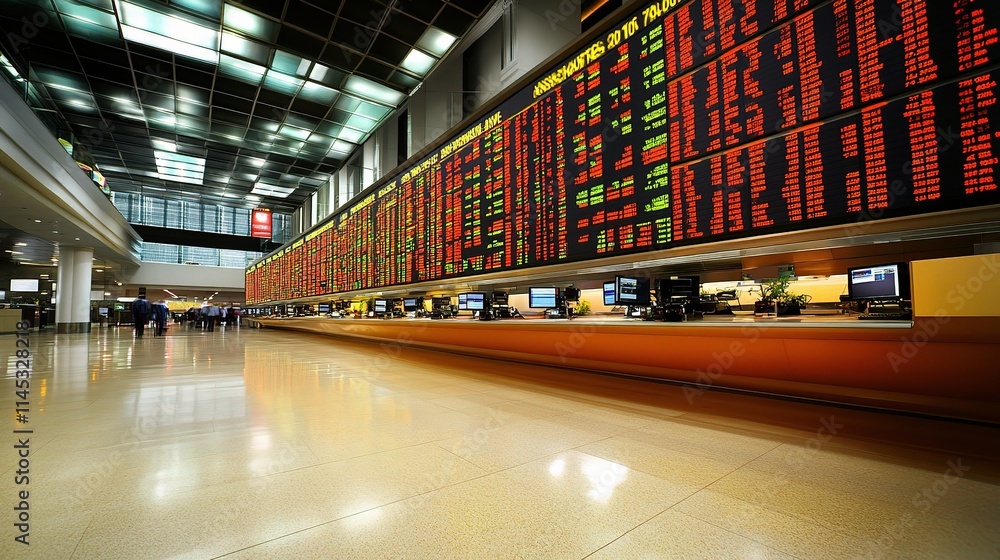 Aufkleber dynamic market data display on colorful stock exchange board
