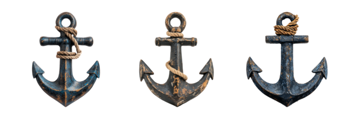 Rustic Anchors with Rope in Vintage Style