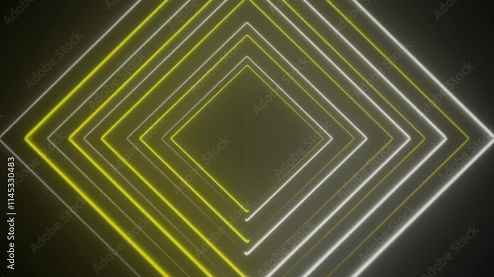Poster neon glowing line. abstract lights animated on a abstraction neon lines moving screen.seamless loopi