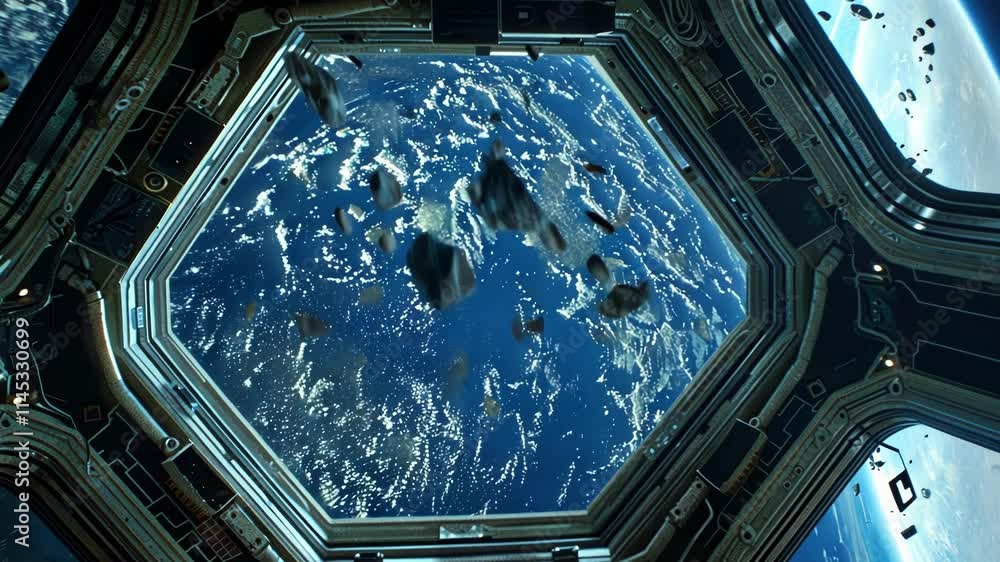 Poster inside the pit the pit windows offer breathtaking views of the vast emptiness of space reminding the