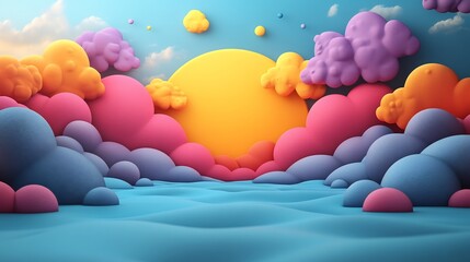 Colorful social media thumbnail template with a modern design large text placeholders and image cutouts isolated on a transparent background for content creators